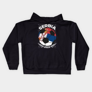 Serbia Flag Soccer Football Team Kids Hoodie